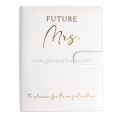 Loose Leaf White Leather Wedding Planning Journal